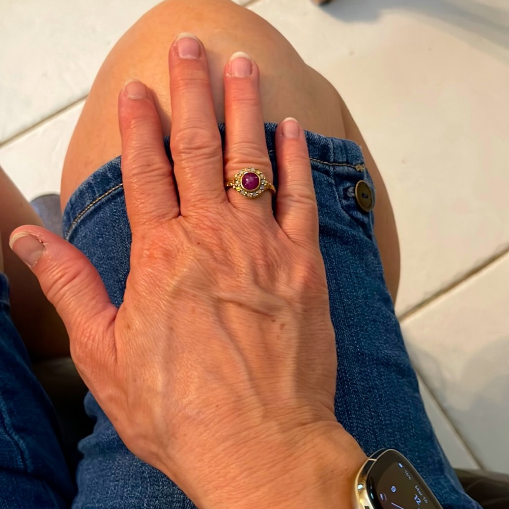 9Karat Gold, Opal & Ruby “secret compartment” Ring